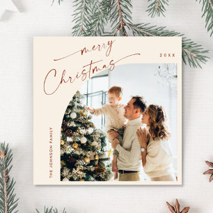 Tarjeta Festiva Elegante y simple Navidades de fotografía saludand