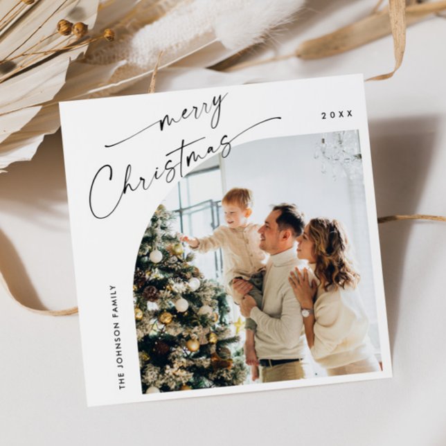 Tarjeta Festiva Elegante y simple Navidades de fotografía saludand (Subido por el creador)