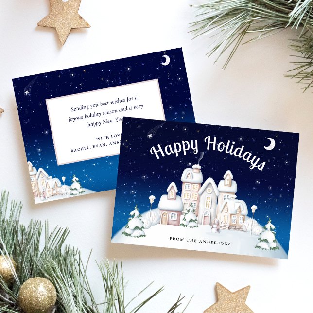 Tarjeta Festiva Elegante y tranquilo pueblo de nieve (Subido por el creador)