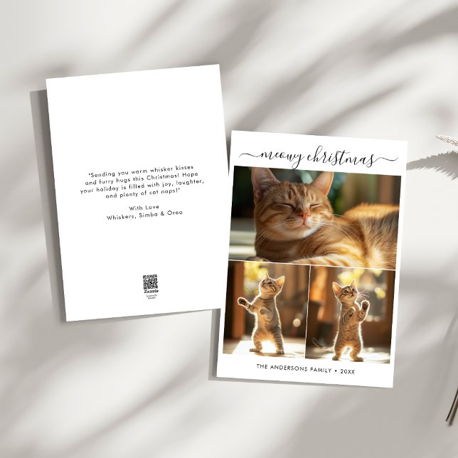 Tarjeta Festiva Elegantes 3 Navidades de fotos miowy se burlan de  (Subido por el creador)