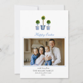 Tarjeta Festiva Elegantes acuarelas topiarios Fotografía de la fam