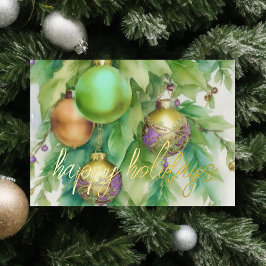 Tarjeta Festiva Elegantes adornos Peach Mint Lavender