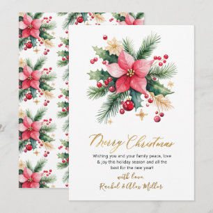 Tarjeta Festiva Elegantes Berries Botánicos No Navidades De Fotogr