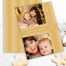 Elegantes cintas Navidades Golden Yellow Two Photo