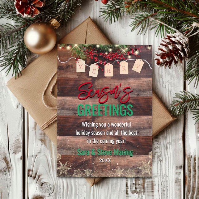 Tarjeta Festiva Elegantes copos de nieve dorados Navidades de hoja (Subido por el creador)