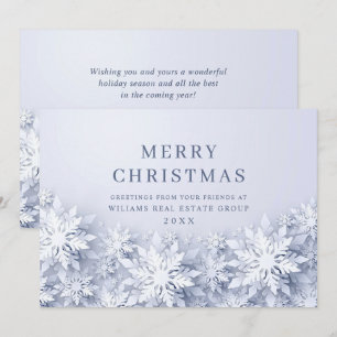 Tarjeta Festiva Elegantes copos de nieve Navidades corporativos sa