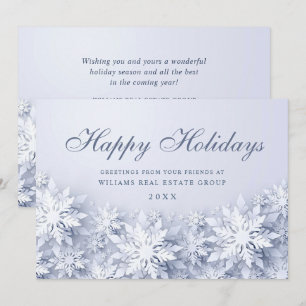 Tarjeta Festiva Elegantes copos de nieve Navidades corporativos sa