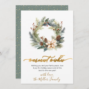 Tarjeta Festiva Elegantes Deseos Más Agradables Guión Vegetación