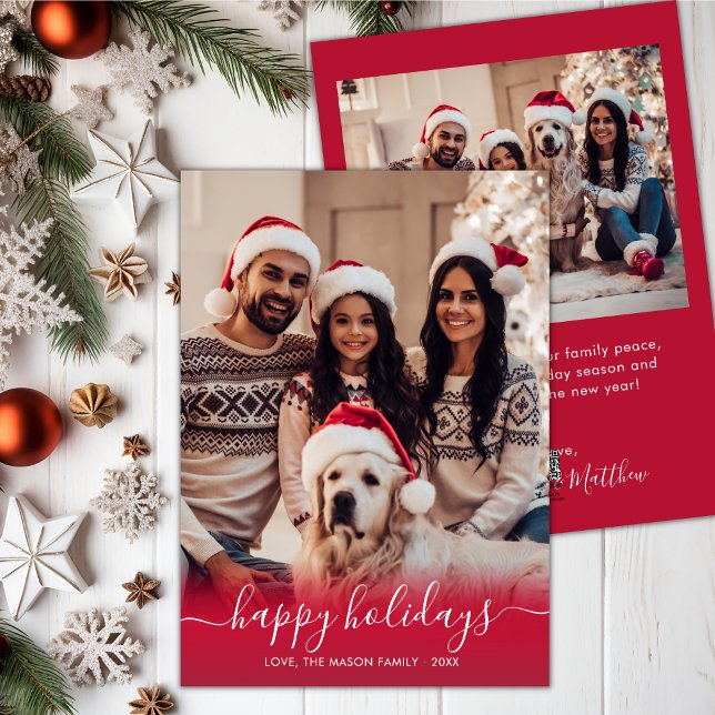 Tarjeta Festiva Elegantes Felices Fiestas Guión 2 Navidades de fot (Subido por el creador)