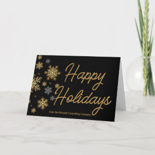Tarjeta Festiva Elegantes Felices Fiestas Personalizadas Negocios