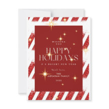 Elegantes franjas rojas chisporroteando Navidades 