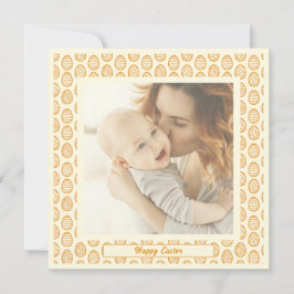 Tarjeta Festiva Elegantes Huevos de Pascua Chic Pastel Foto Feliz
