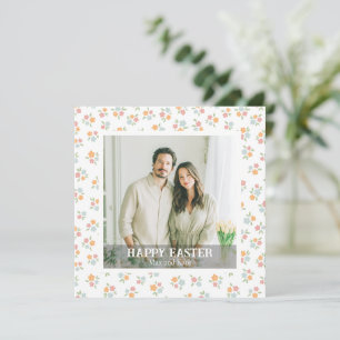 Tarjeta Festiva Elegantes Huevos de Pascua Feliz Chic Pastel Bonit