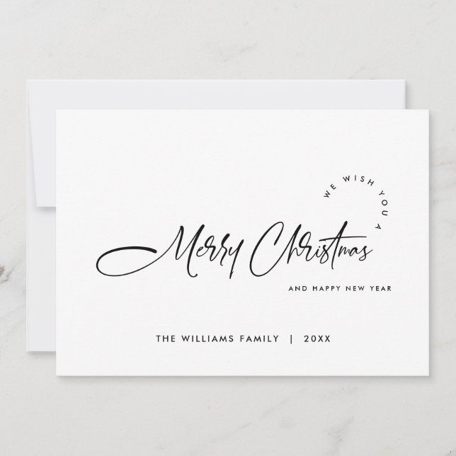 Tarjeta Festiva Elegantes Minimalistas Navidades modernos saludan (Anverso)