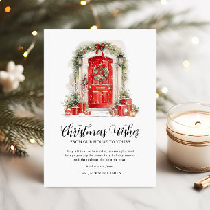 Tarjeta Festiva Elegantes Navidades acuarelas