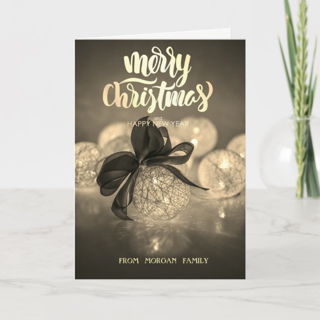 Tarjeta Festiva Elegantes Navidades Ball Ornament (Anverso)
