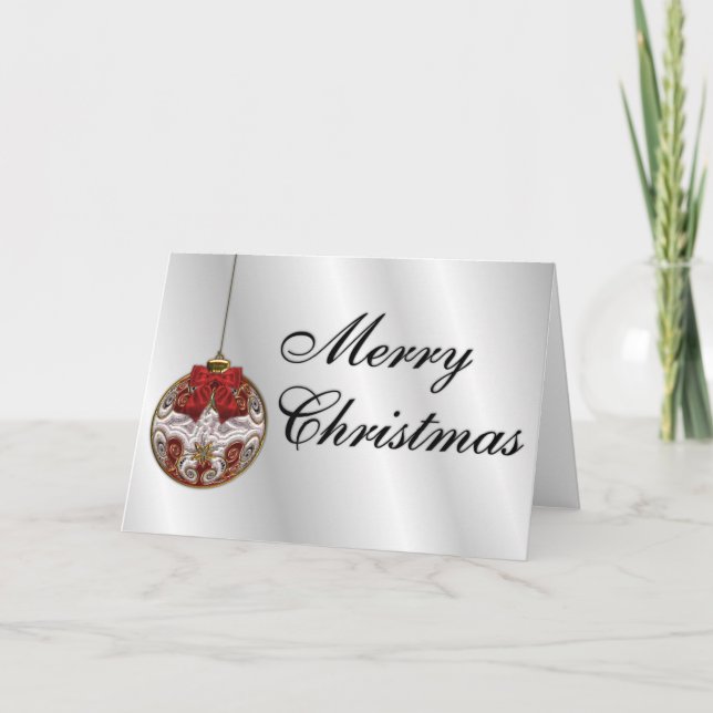Tarjeta Festiva Elegantes Navidades Bauble (Anverso)