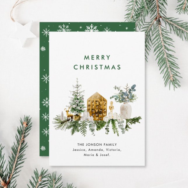 Tarjeta Festiva Elegantes Navidades bohemias componen el saludo (Subido por el creador)