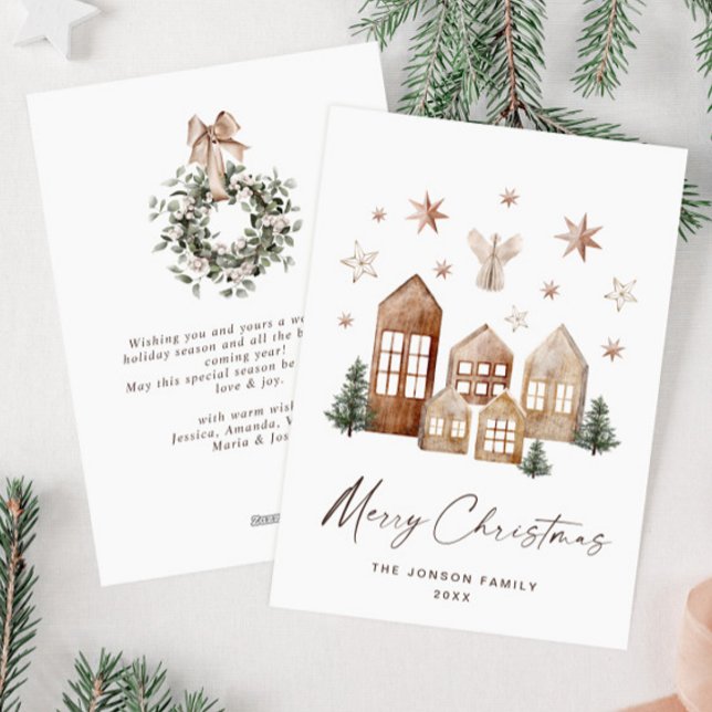 Tarjeta Festiva Elegantes Navidades bohemias componen el saludo (Subido por el creador)