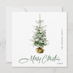 Tarjeta Festiva Elegantes Navidades bohemios saludo en árbol de pi