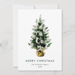 Tarjeta Festiva Elegantes Navidades bohemios saludo en árbol de pi