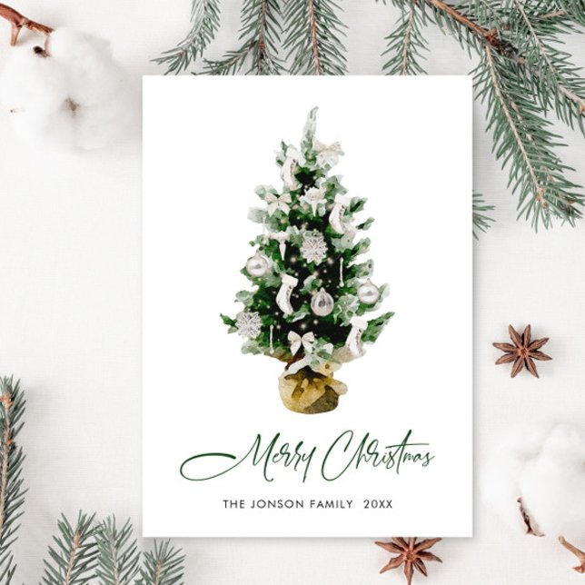 Tarjeta Festiva Elegantes Navidades bohemios saludo en árbol de pi (Subido por el creador)