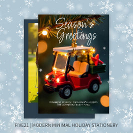 Tarjeta Festiva Elegantes Navidades Carro de golf Ornamento ・ Arma