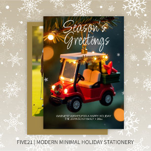 Tarjeta Festiva Elegantes Navidades Carro de golf Ornamento ・ Foto