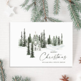 Tarjeta Festiva Elegantes Navidades clásicos Winter Forest Corpora