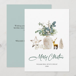 Tarjeta Festiva Elegantes Navidades Composición Saludo Corporativo