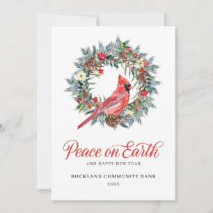 Tarjeta Festiva Elegantes Navidades coronaron al cardenal rojo cor
