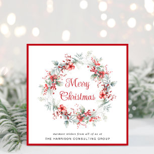 Tarjeta Festiva Elegantes Navidades corporativos de Business Wreat