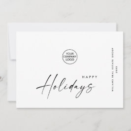 Tarjeta Festiva Elegantes Navidades corporativos Minimalistas salu