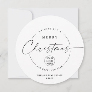 Tarjeta Festiva Elegantes Navidades corporativos Minimalistas salu