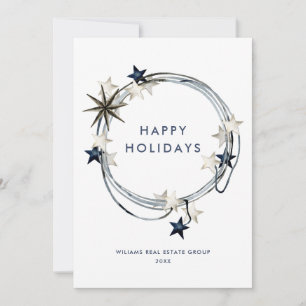 Tarjeta Festiva Elegantes Navidades corporativos Minimalistas salu