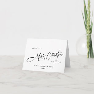 Tarjeta Festiva Elegantes Navidades corporativos Minimalistas salu