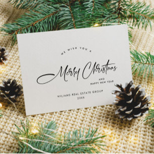 Tarjeta Festiva Elegantes Navidades corporativos Minimalistas salu