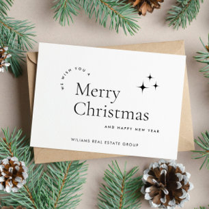 Tarjeta Festiva Elegantes Navidades corporativos Minimalistas salu