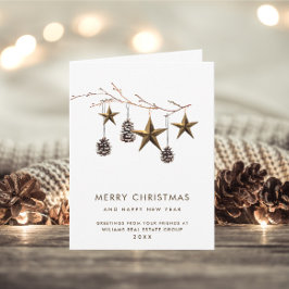 Tarjeta Festiva Elegantes Navidades corporativos Minimalistas salu