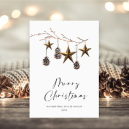 Tarjeta Festiva Elegantes Navidades corporativos Minimalistas salu