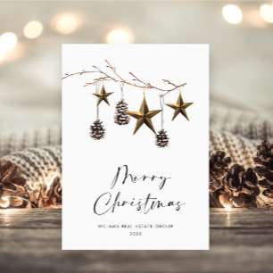 Tarjeta Festiva Elegantes Navidades corporativos Minimalistas salu