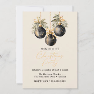 Tarjeta Festiva Elegantes Navidades de acuarela Baubles Fiesta de