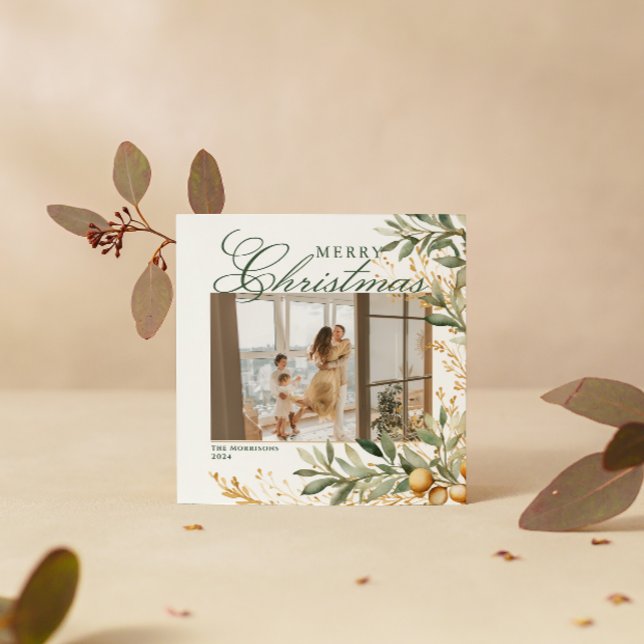Tarjeta Festiva Elegantes Navidades de acuarela Personalizado de v (Subido por el creador)