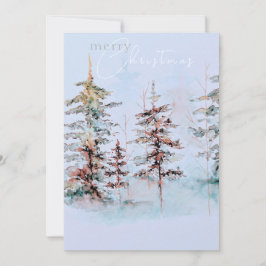 Tarjeta Festiva Elegantes Navidades de acuarela Pine Forest