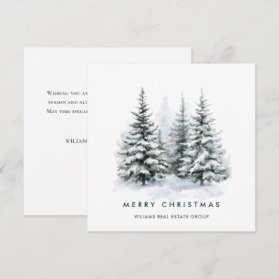 Tarjeta Festiva Elegantes Navidades de acuarela Pine Tree Corporat