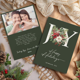 Tarjeta Festiva Elegantes Navidades de Alegría Wreath Photo