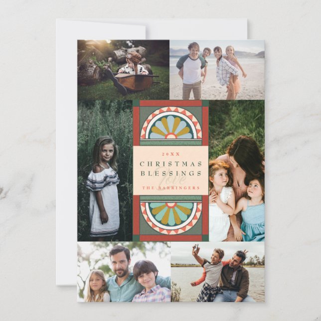 Tarjeta Festiva Elegantes Navidades de Arcos Centrales Vacaciones  (Anverso)