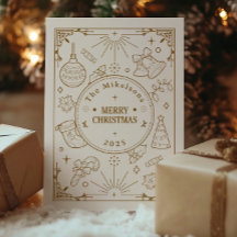 Elegantes Navidades de Arte de la Línea de Oro