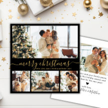 Elegantes Navidades de Collage de fotos Black and