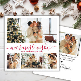 Tarjeta Festiva Elegantes Navidades de Collage de fotos de guiones